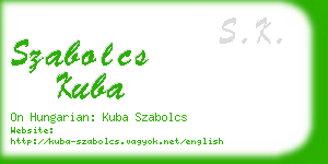 szabolcs kuba business card